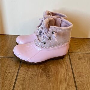 Sperry Light Pink Kids Rain Boots
